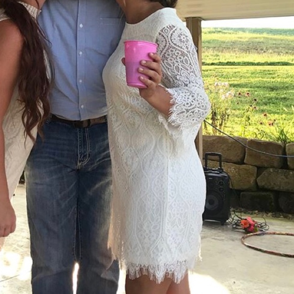 White Creme Lace Dress